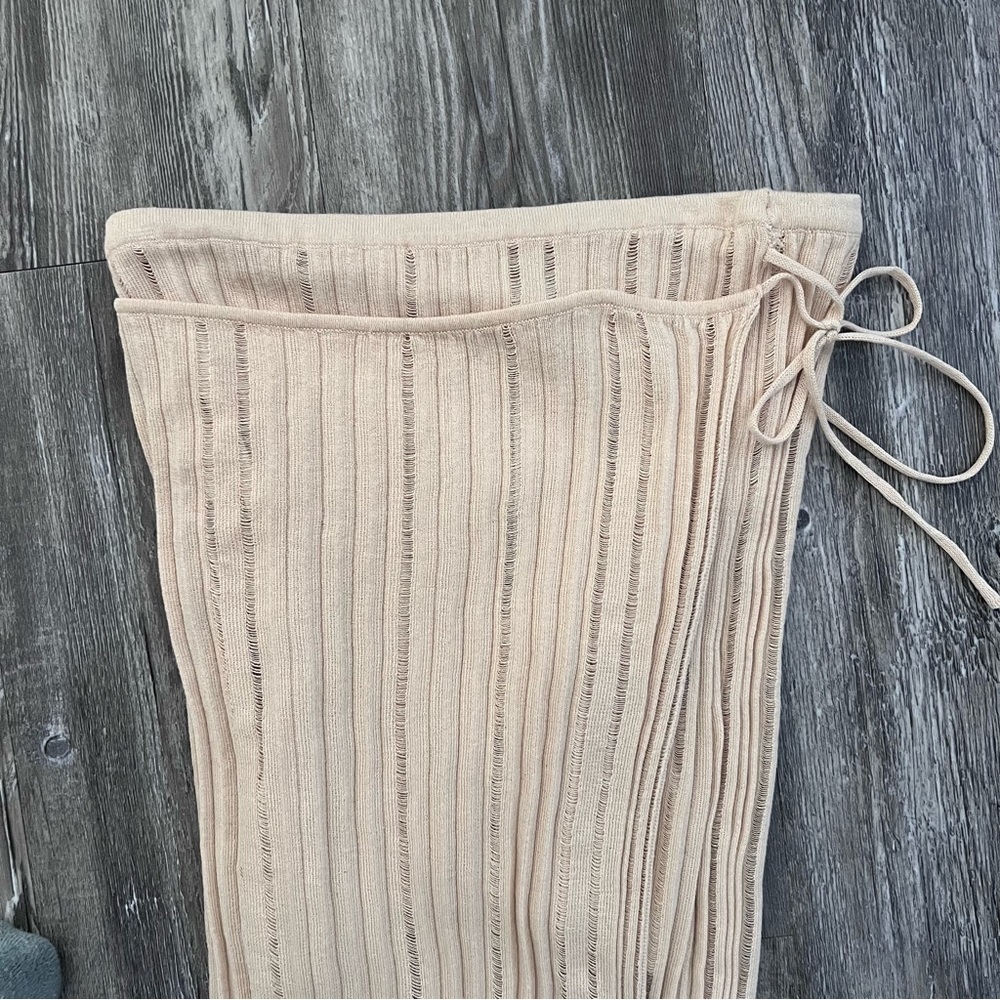 Zara Cream Pleated Wrap Maxi Skirt - Picture 5 of 6